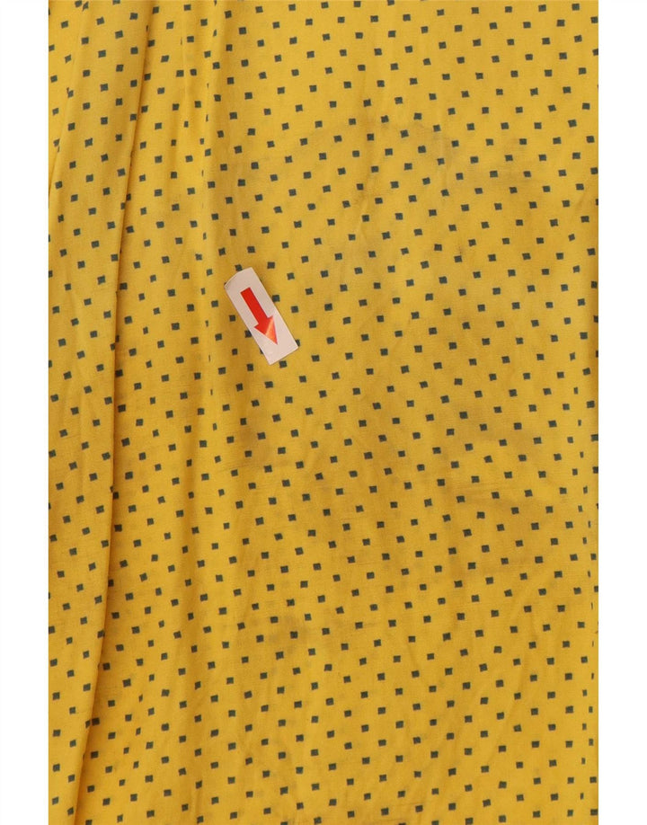 Chemise à manches courtes homme vintage grande viscose tachetée jaune