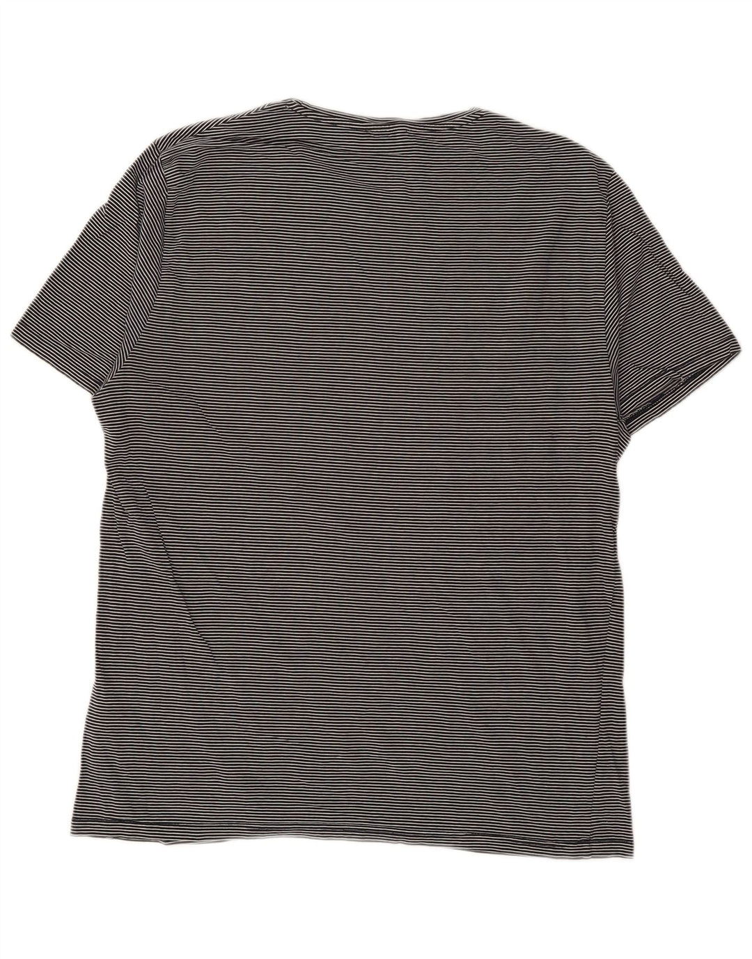 REISS T-Shirt Femme Top UK 16 Large Bleu Marine Coton à Rayures