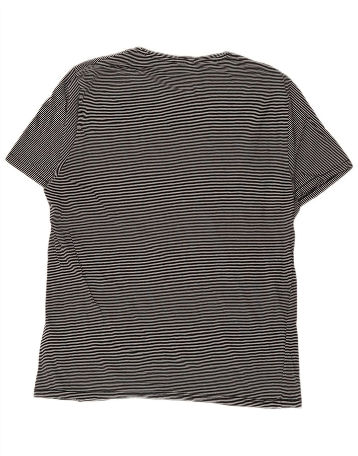 REISS T-Shirt Femme Top UK 16 Large Bleu Marine Coton à Rayures