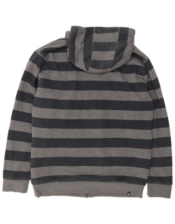 DC Pull à capuche zippé pour homme en coton rayé gris grand