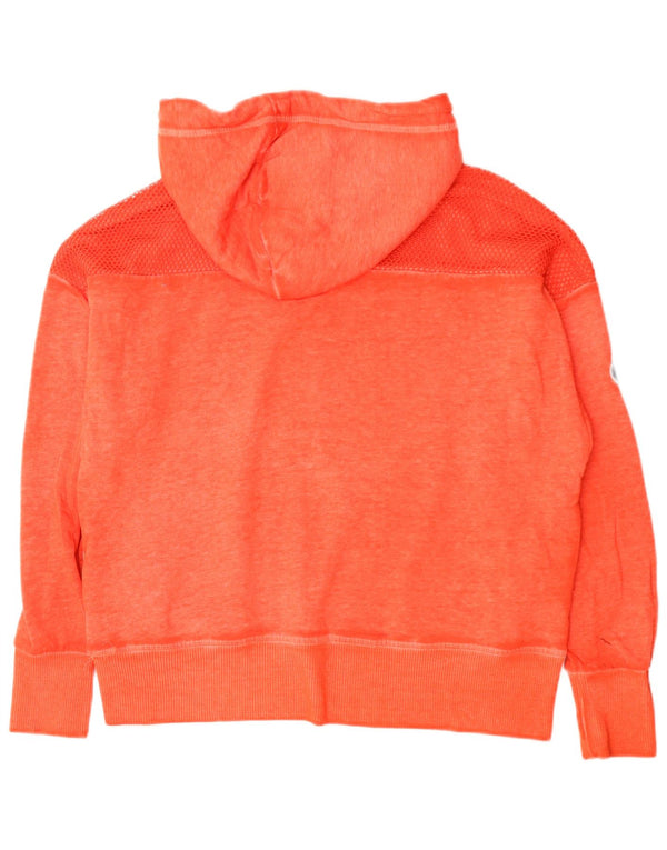 Superdry Pull à capuche surdimensionné graphique pour femme UK 14 Coton orange moyen