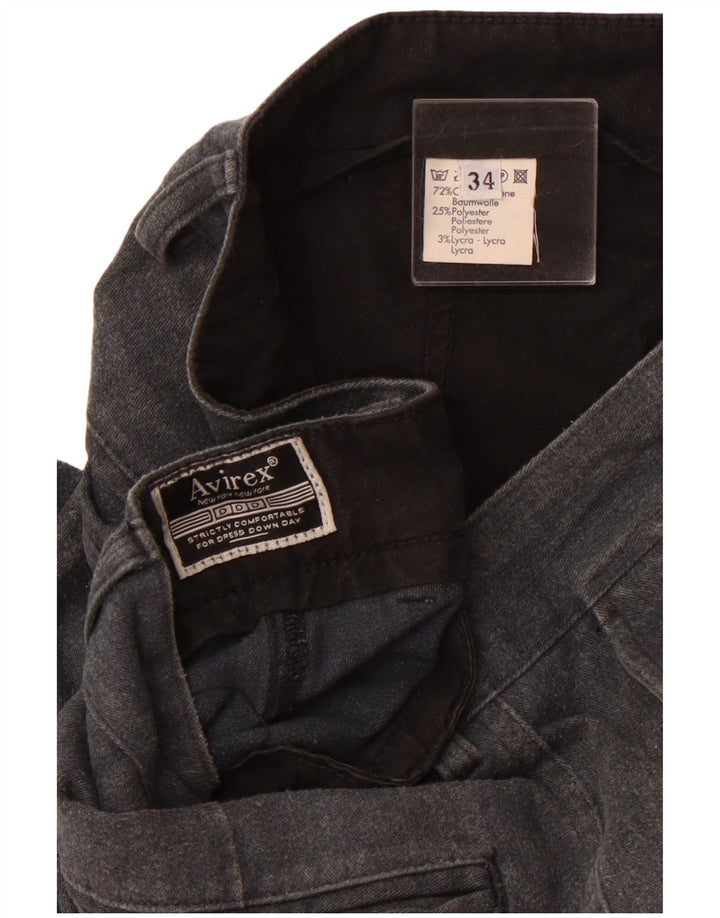 AVIREX Pantalon Chino Droit Homme W34 L30 Gris Coton