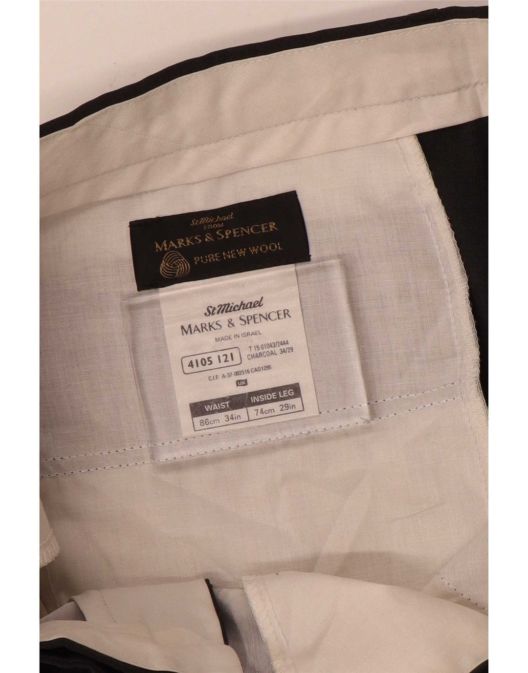 Marks & Spencer Pantalon de Costume Pegged Homme W34 L29 Gris Laine