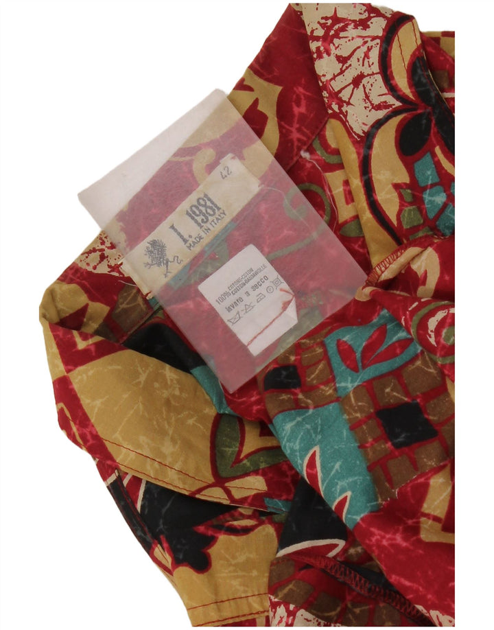 Veste blazer à motif abstrait vintage pour femme IT 42 Colorblock rouge moyen