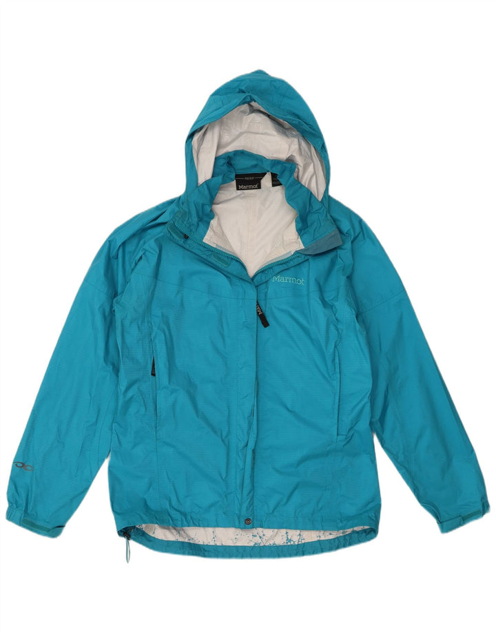 Marmot Veste de pluie à capuche pour femme UK 16 Large Bleu Nylon