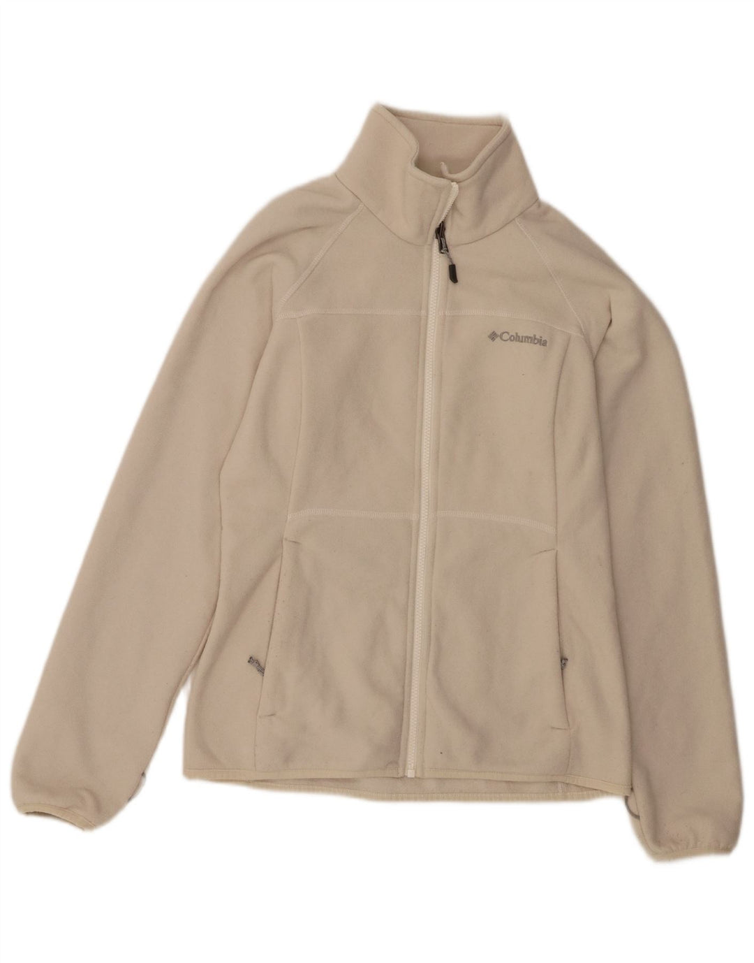 COLUMBIA Veste polaire interchangeable pour femme UK 10 Petit polyester blanc cassé