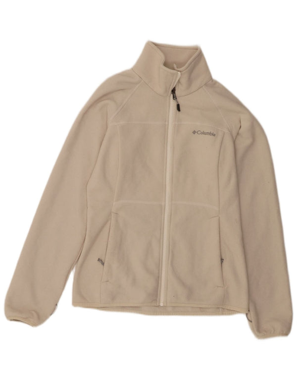 COLUMBIA Veste polaire interchangeable pour femme UK 10 Petit polyester blanc cassé