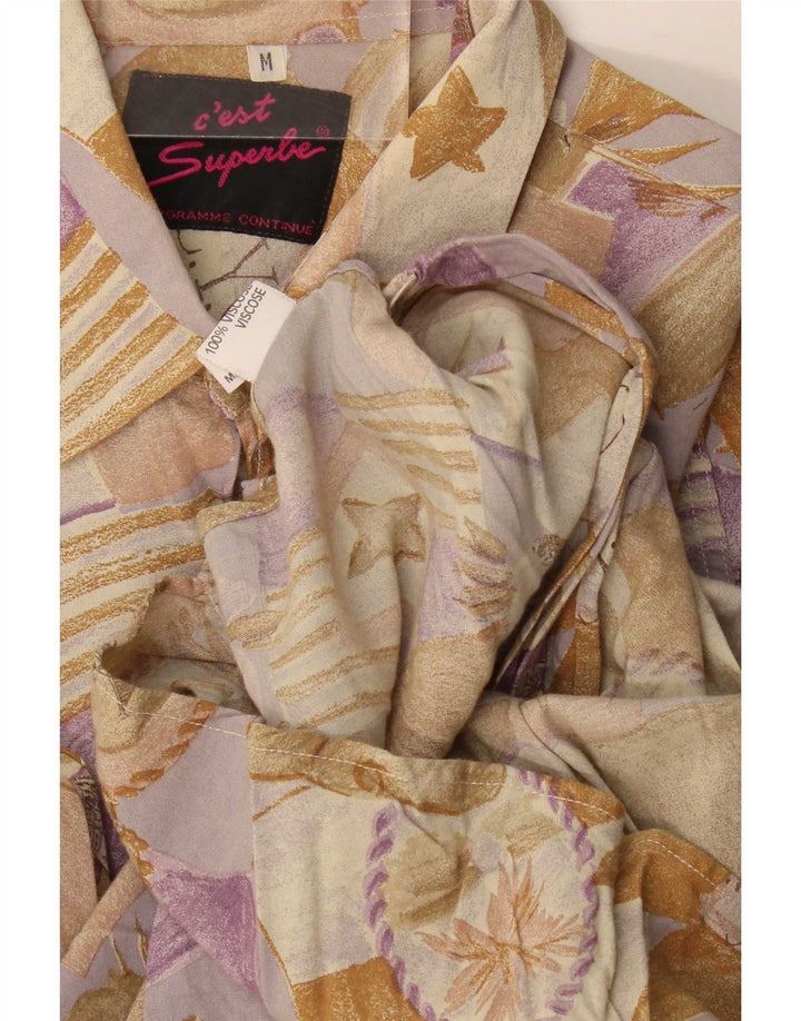 Chemise homme vintage Viscose florale beige moyen