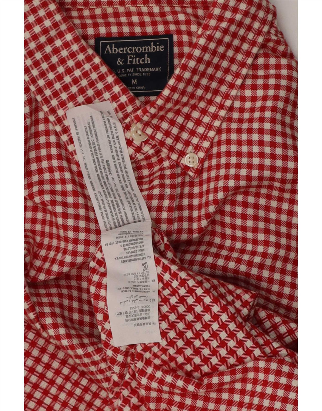 Abercrombie & Fitch Chemise homme en coton vichy rouge moyen