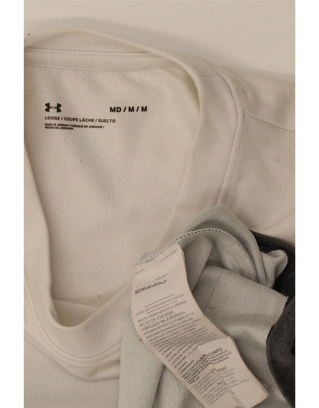 Under Armour Haut à manches longues pour homme en polyester color block blanc cassé moyen