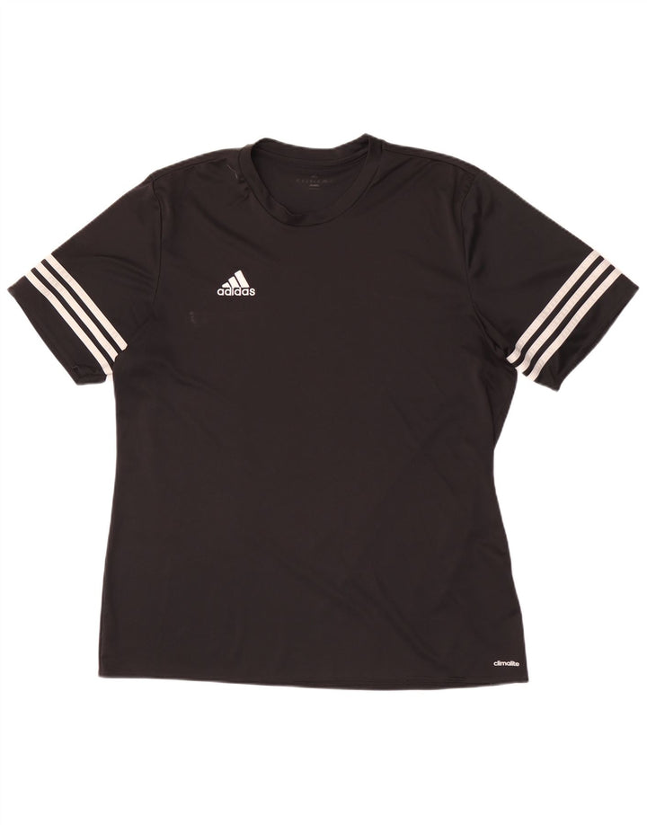 Adidas Hommes Climalite T-Shirt Haut Grand Noir Polyester