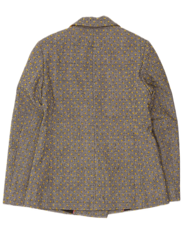 Veste blazer à double boutonnage Boden pour femme UK 10 Petite laine à pois gris