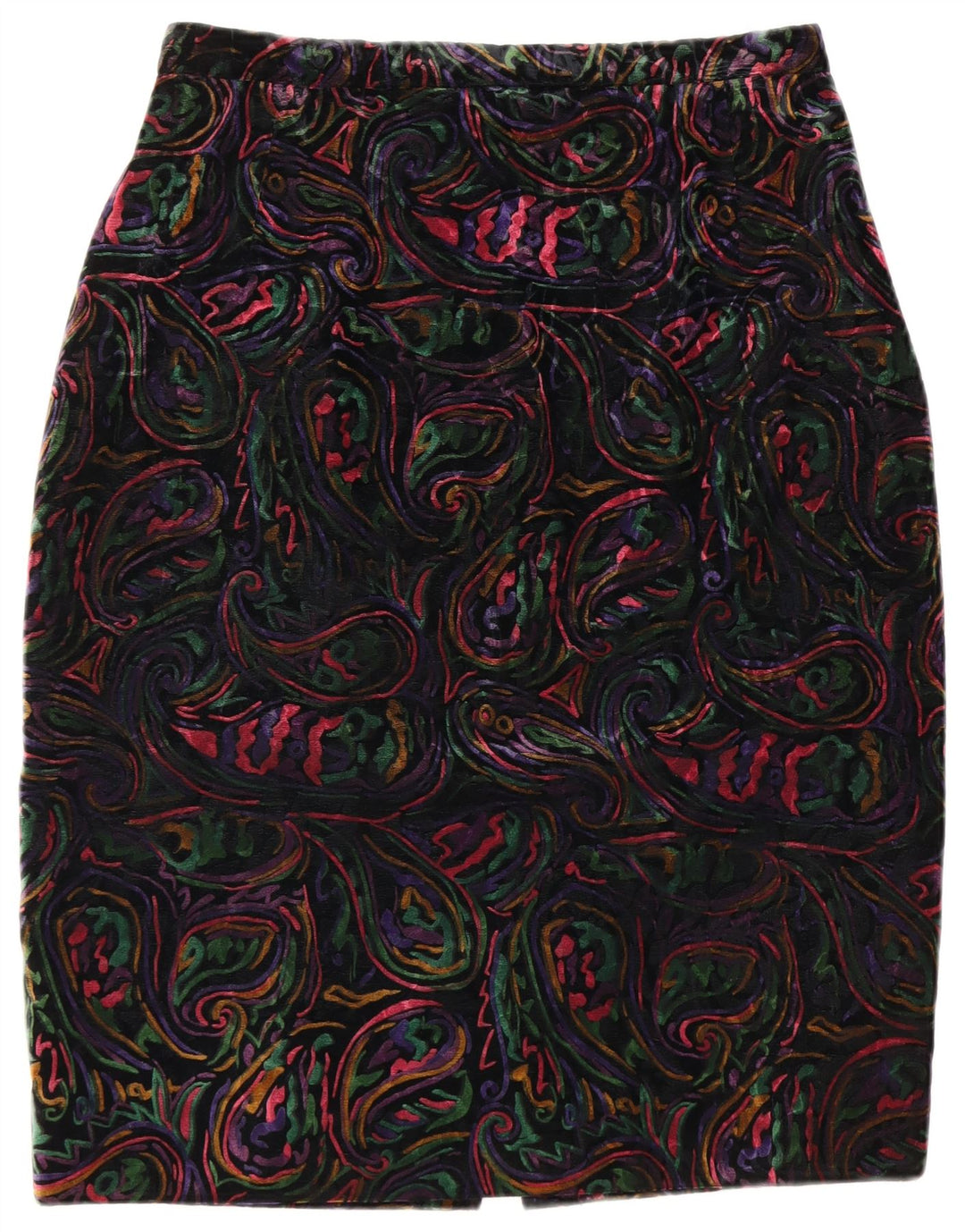 VINTAGE Ensemble jupe 2 pièces 1 bouton pour femme UK 12 Medium W32 Multicolore