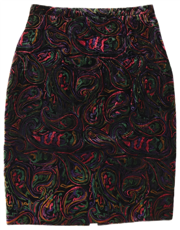 VINTAGE Ensemble jupe 2 pièces 1 bouton pour femme UK 12 Medium W32 Multicolore