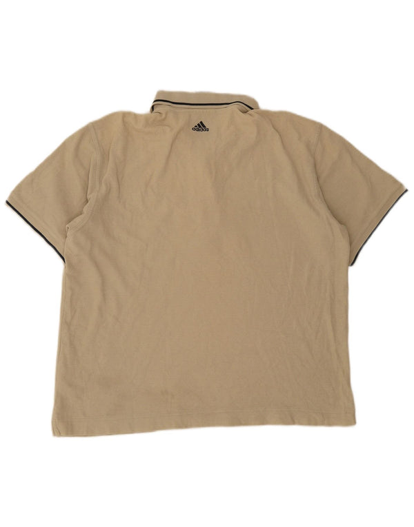 Adidas Polo Homme Grand Coton Rayé Beige