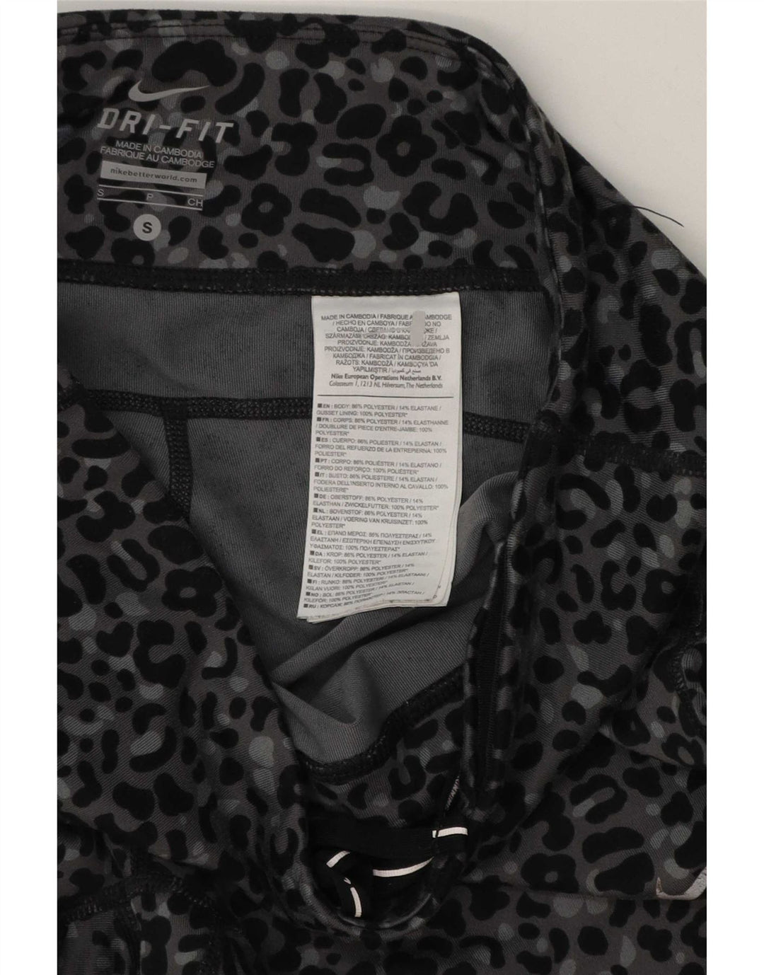 Nike Legging Dri Fit pour femme UK 8 Petit gris imprimé animal Polyester