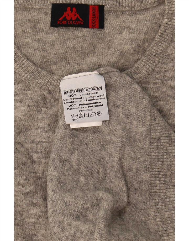 Kappa Pull à col rond pour homme 3XL Gris Laine d'agneau