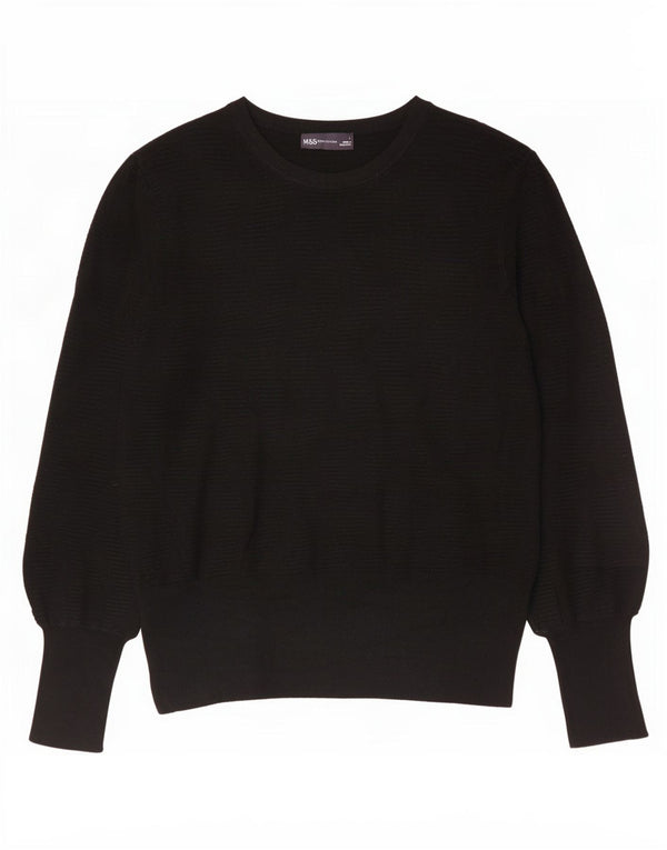 Marks & Spencer Pull col bateau pour femme UK 16 Large Noir Viscose