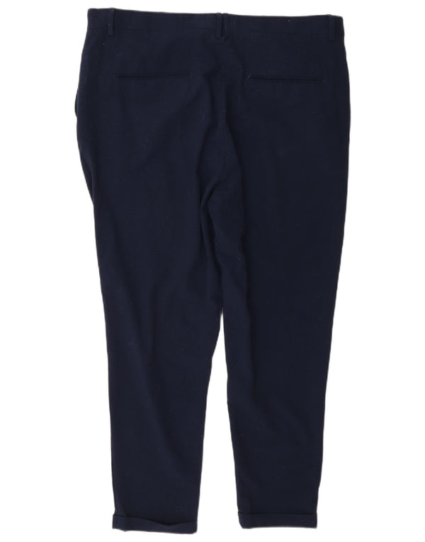 Zara Pantalon Chino Slim Femme EU 46 2XL W36 L26 Bleu Marine