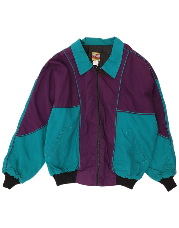 Wild Veste Bomber Homme UK 44 2XL Violet Colourblock Coton