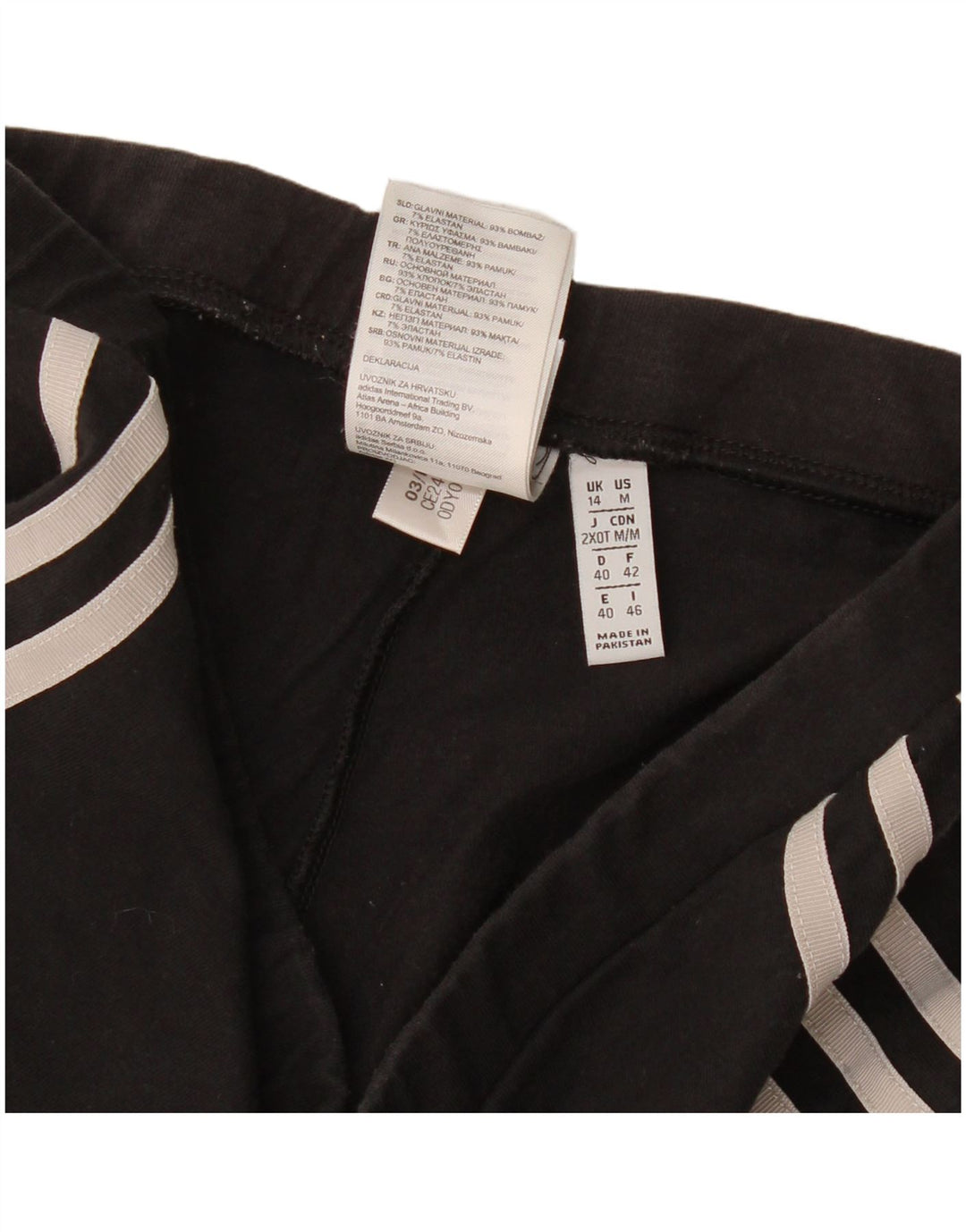 Adidas Leggings Femme UK 14 Coton Noir Moyen