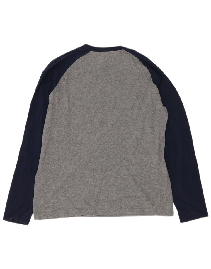 Fila Haut graphique à manches longues pour homme en coton color block Gris Taille S
