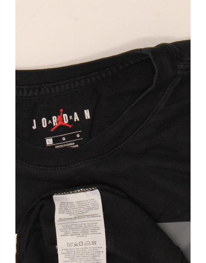 Jordan T-shirt graphique pour homme en coton noir Taille L