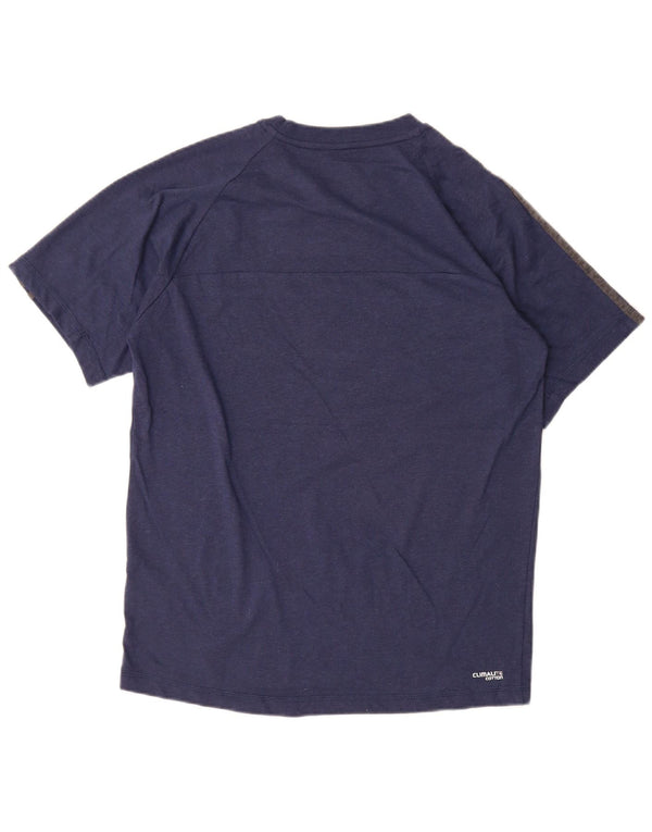 Adidas Homme Climalite T-Shirt Top Bleu Marine Moyen Coton