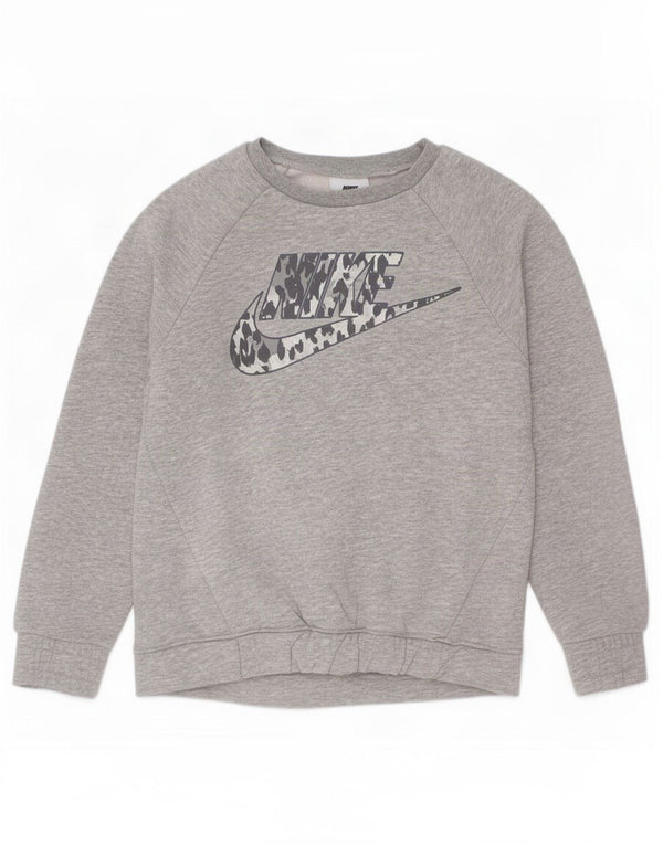 Nike Girls Graphic Sweatshirt Jumper 6-7 ans Grand Gris Coton