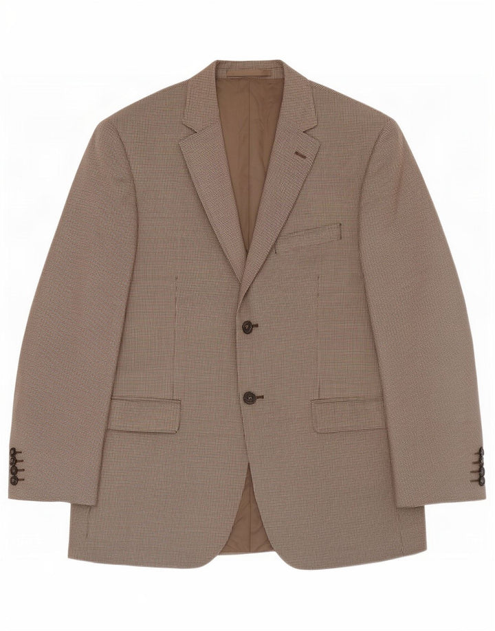 Marks & Spencer Veste blazer à 2 boutons pour homme UK 38 pied-de-poule beige moyen