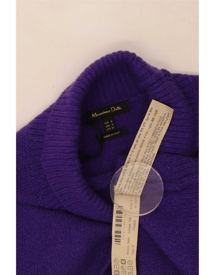 Massimo Dutti Pull col roulé pour femme UK 14 Laine violet moyen