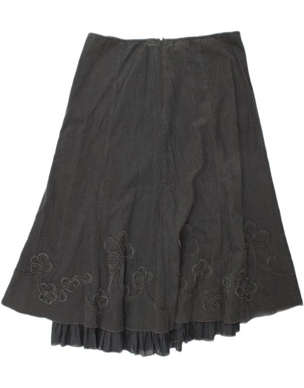 Marks & Spencer Jupe en velours côtelé pour femme UK 16 Large W34 Kaki Floral Coton