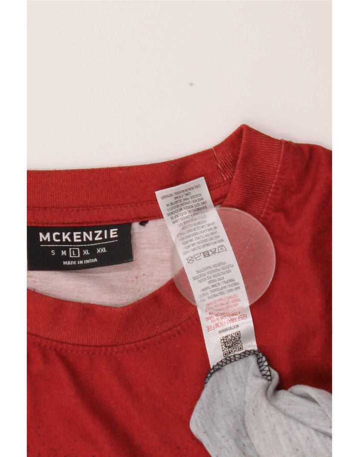 Mckenzie T-Shirt Homme Haut Large Rouge Tie Dye Polyester