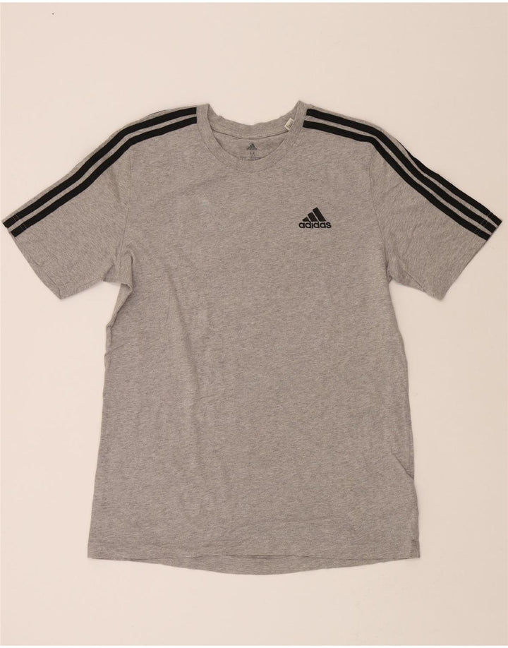 ADIDAS Mens T-Shirt Top Medium Grey Cotton Vintage Adidas and Second-Hand Adidas from Messina Hembry 