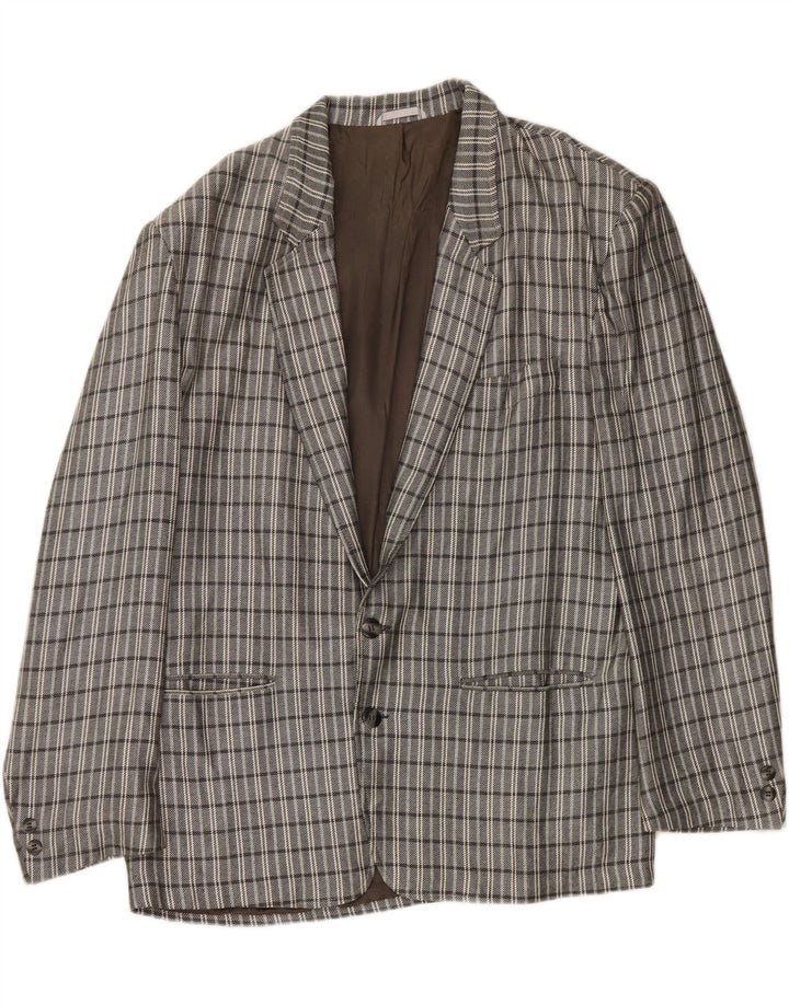 VINTAGE Mens 2 Button Blazer Jacket IT 50 Large Grey Check