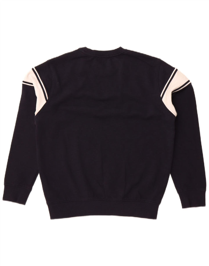 Guess Sweat-shirt graphique pour hommes en coton color block bleu marine petit