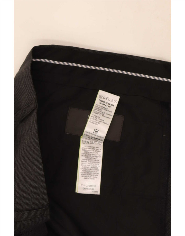 Marks & Spencer Pantalon de costume coupe classique pour homme W38 L31 Laine noire