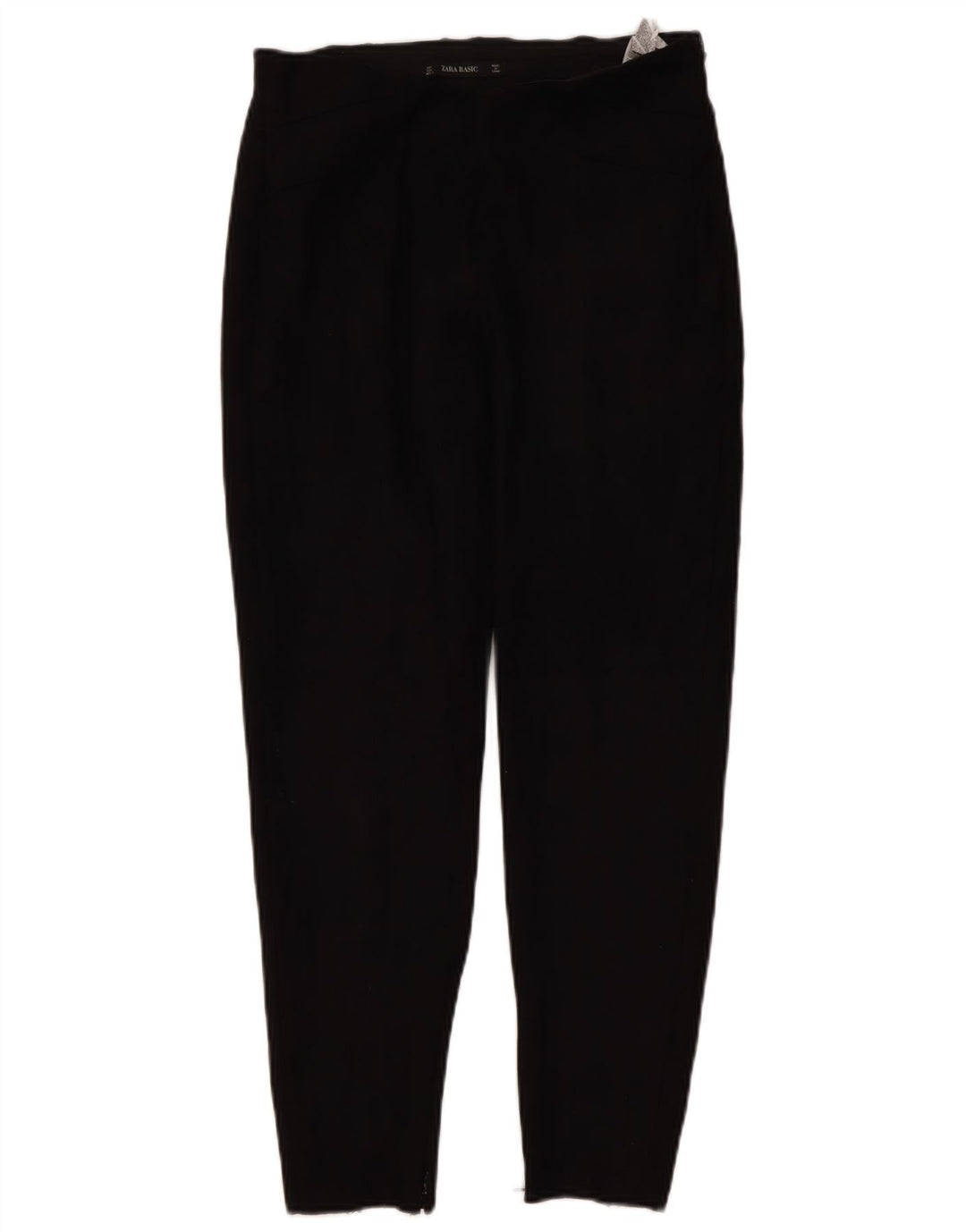 Pantalon décontracté slim femme Zara Large W32 L26 Polyester noir