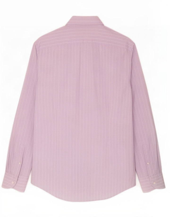 Benetton Chemise Homme Violet Moyen Rayure Fine