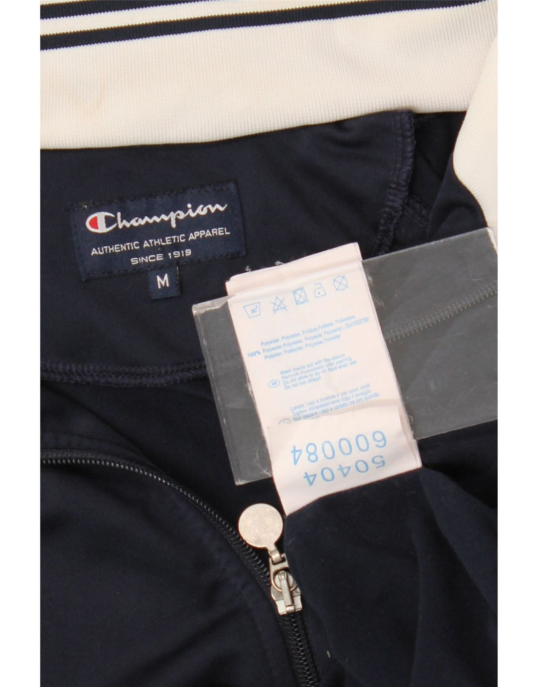 Champion Veste de Survêtement Homme Bleu Marine Rayé Sport
