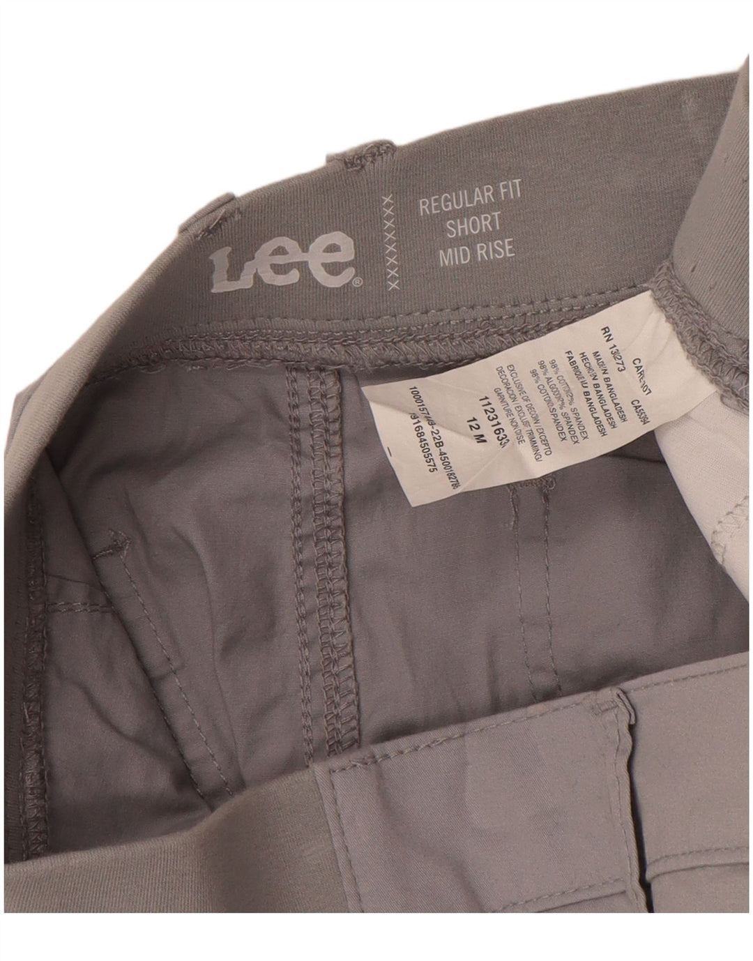 Lee Short cargo taille moyenne pour femme, coupe régulière, US 12 Large W34 Gris