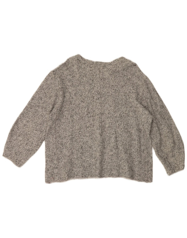 Zara Womens Trafaluc Boat Neck Jumper Sweater UK 10 Petit Gris Moucheté