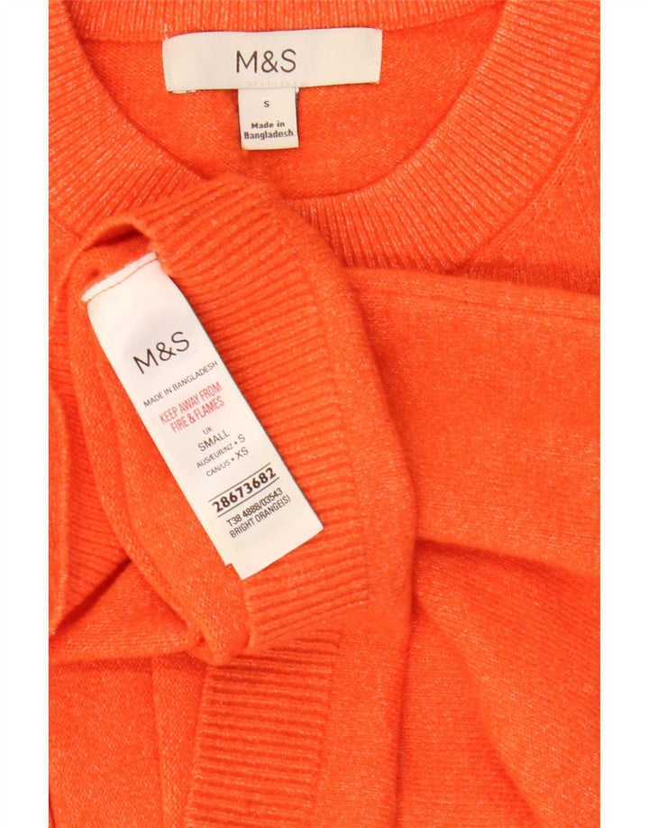 Marks & Spencer T-shirt surdimensionné pour femme UK 10 Small Orange Polyester