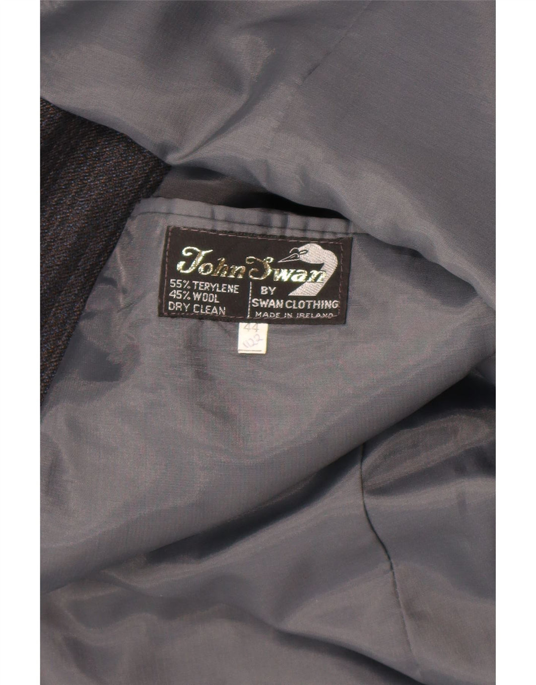 vintage Mens 2 Bouton Blazer Veste UK 44 2XL Gris Rayé Tergal