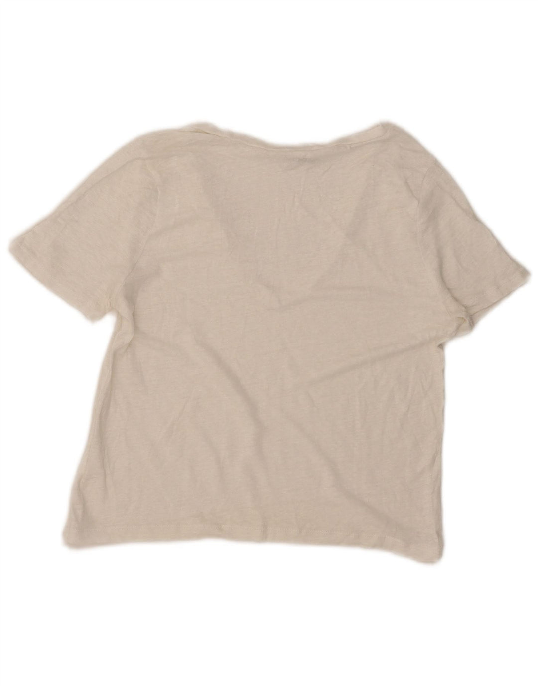 Zara Womens Crop T-Shirt Top UK 12 Moyen Blanc