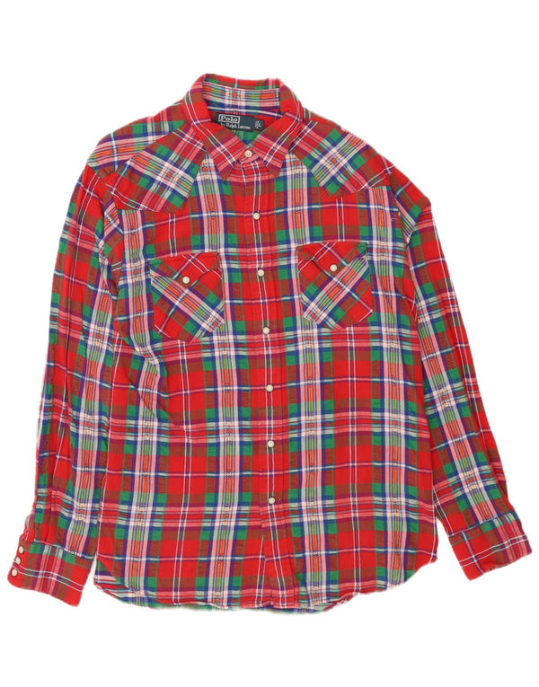 Polo Ralph Lauren Chemise en flanelle pour homme en coton à carreaux rouges