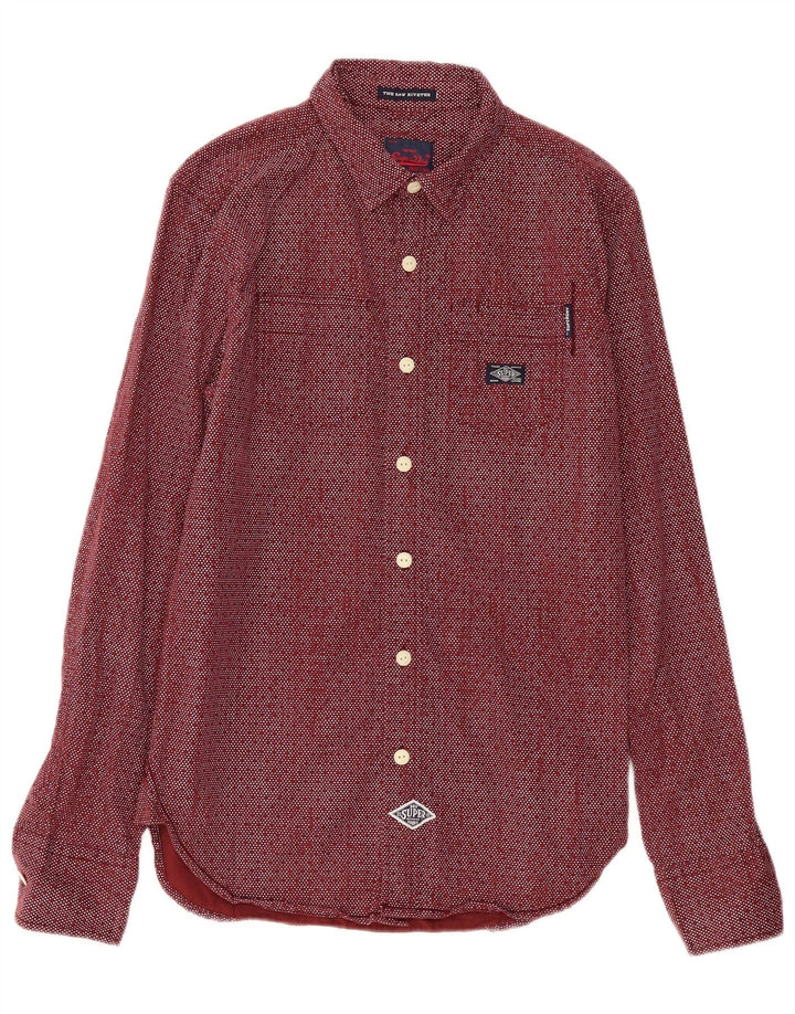 Superdry Chemise Homme Medium Burgundy Spotted Cotton