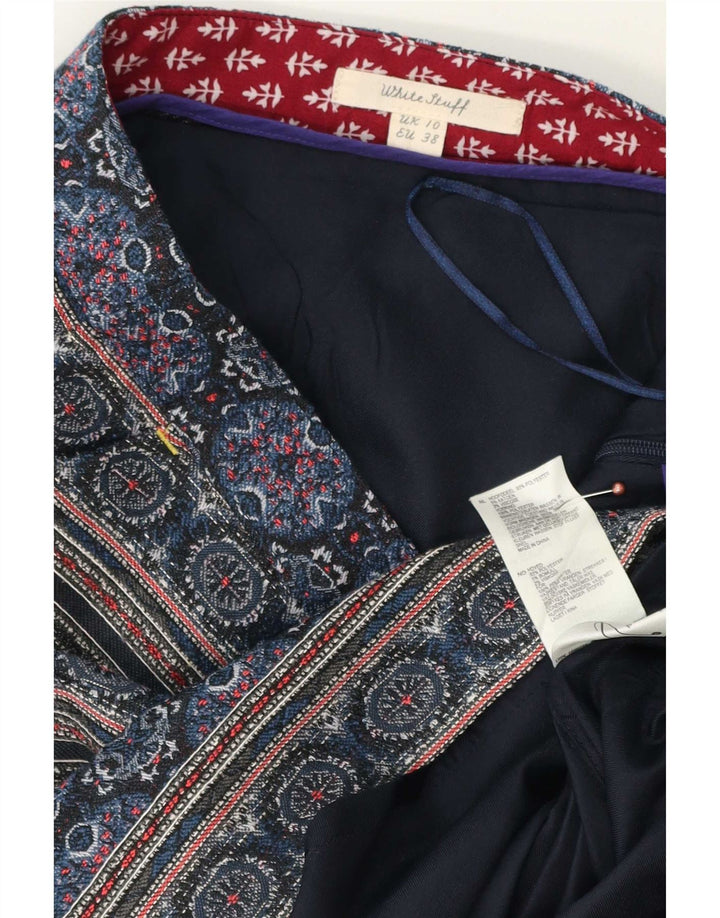 Mini-jupe White Stuff Femme UK 10 Small W30 Bleu Géométrique Polyester