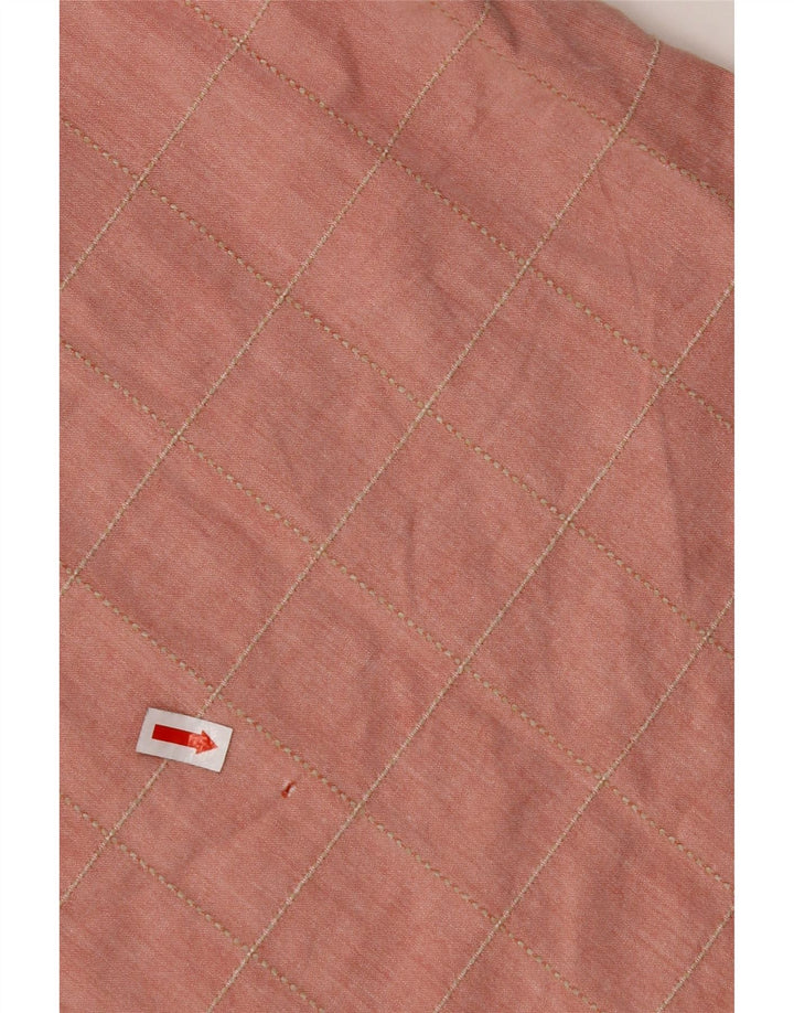 TRUSSARDI JEANS Mens Shirt Large Pink Check Cotton
