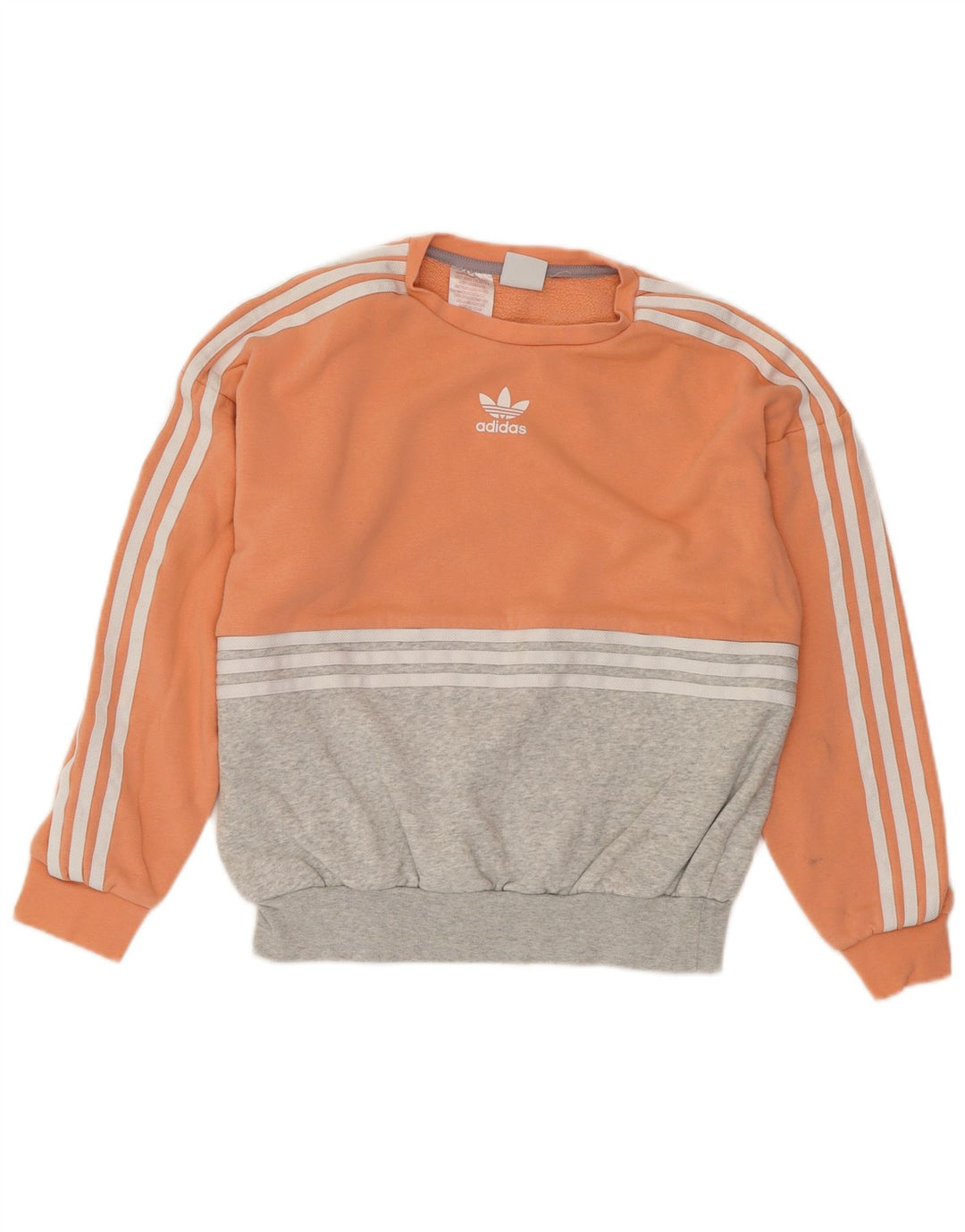 ADIDAS Sweat-shirt pour femme UK 12 en coton color block orange moyen